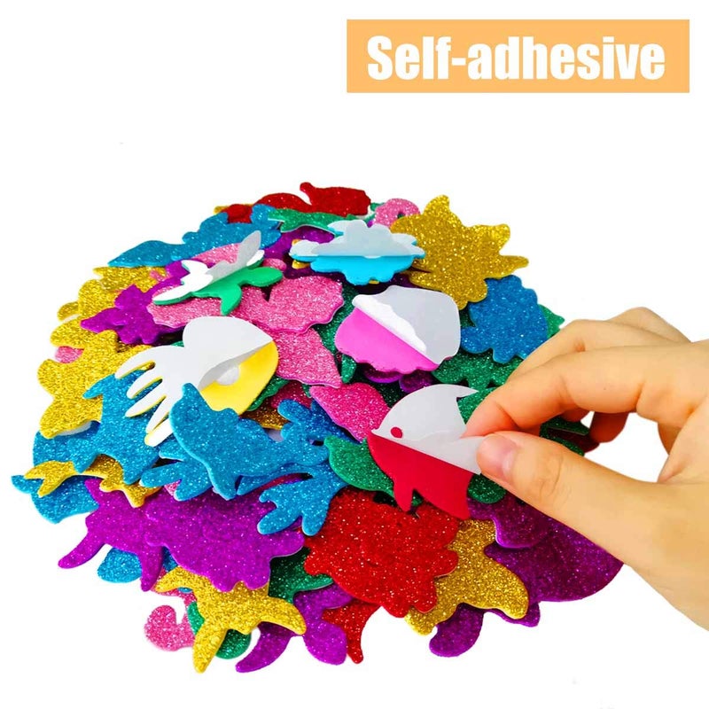 TTSAM Glitter Colorful Sea Animals Shapes Foam Stickers Self Adhesive Kid's Arts Craft Supplies for Greeting Cards DIY Scrapbooking Cards Wall Creative Toys Home Decoration (Random Colors) - Image 5